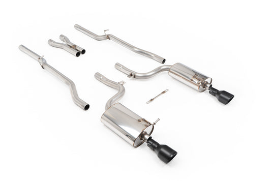 Audi S4 B6 - Non-Resonated (Louder) Cat-Back Exhaust System with Jet-100 Cerakote Black Trims