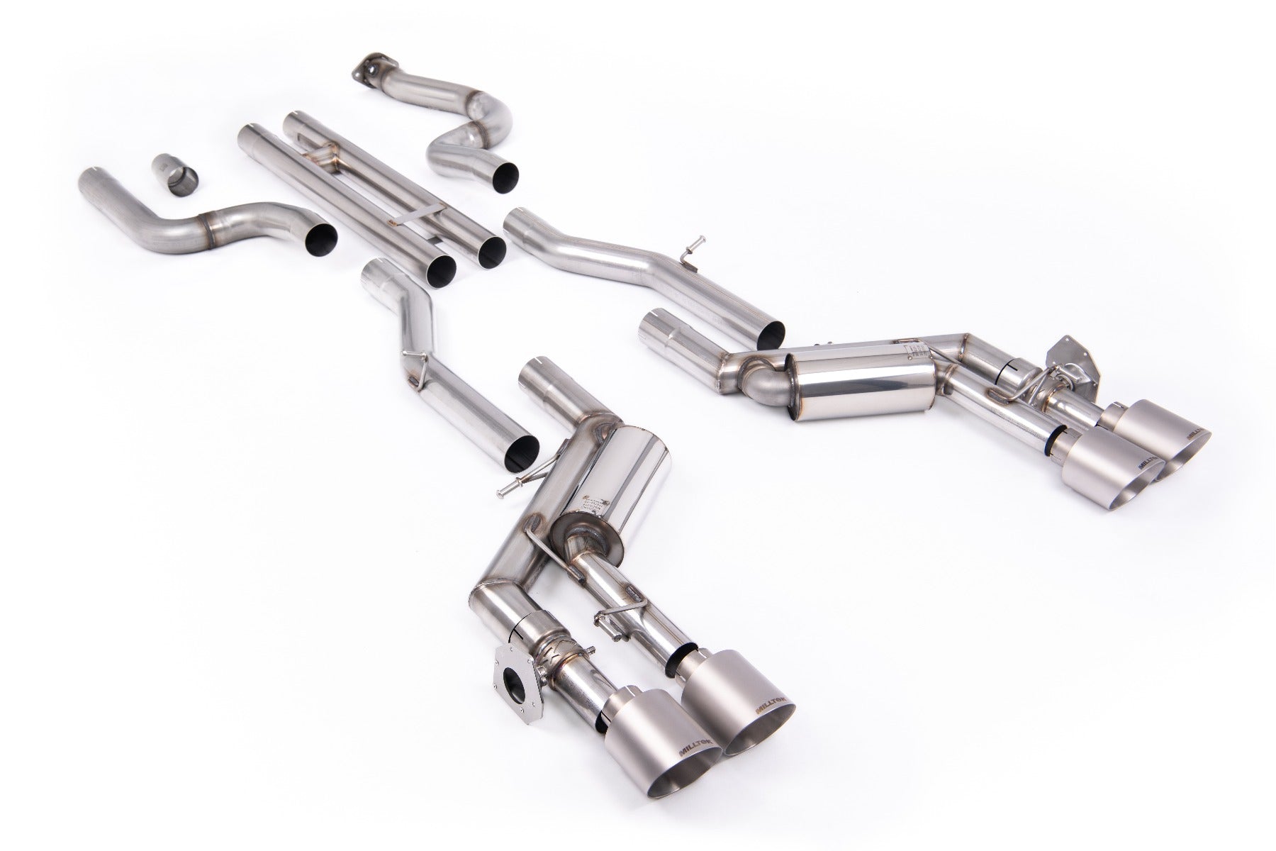 Chevrolet Camaro SS Gen 6 - H-Pipe Valved Cat-Back System with Quad Brushed Titanium Tips
