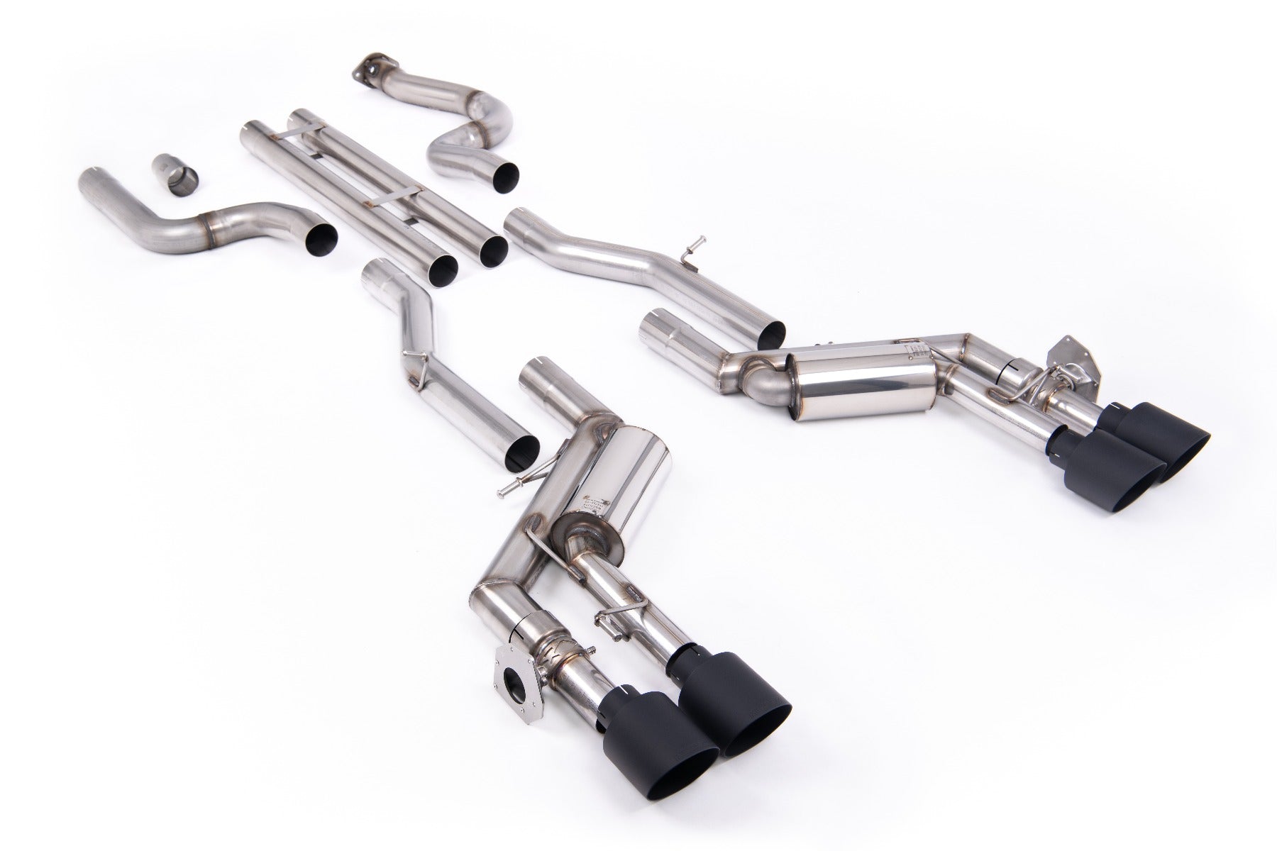 Chevrolet Camaro SS Gen 6 - Unbalanced Straight Center Valved Cat-Back System with Cerakote Black Tips