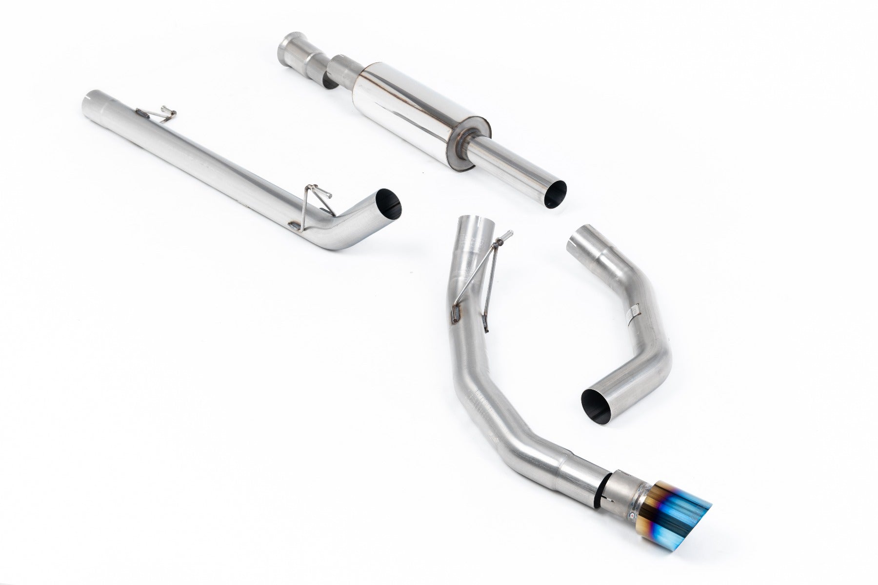 Ford F150 5.0 V8 Supercrew - Road+ Cat-Back with Single Burnt/Blue Titanium Tip