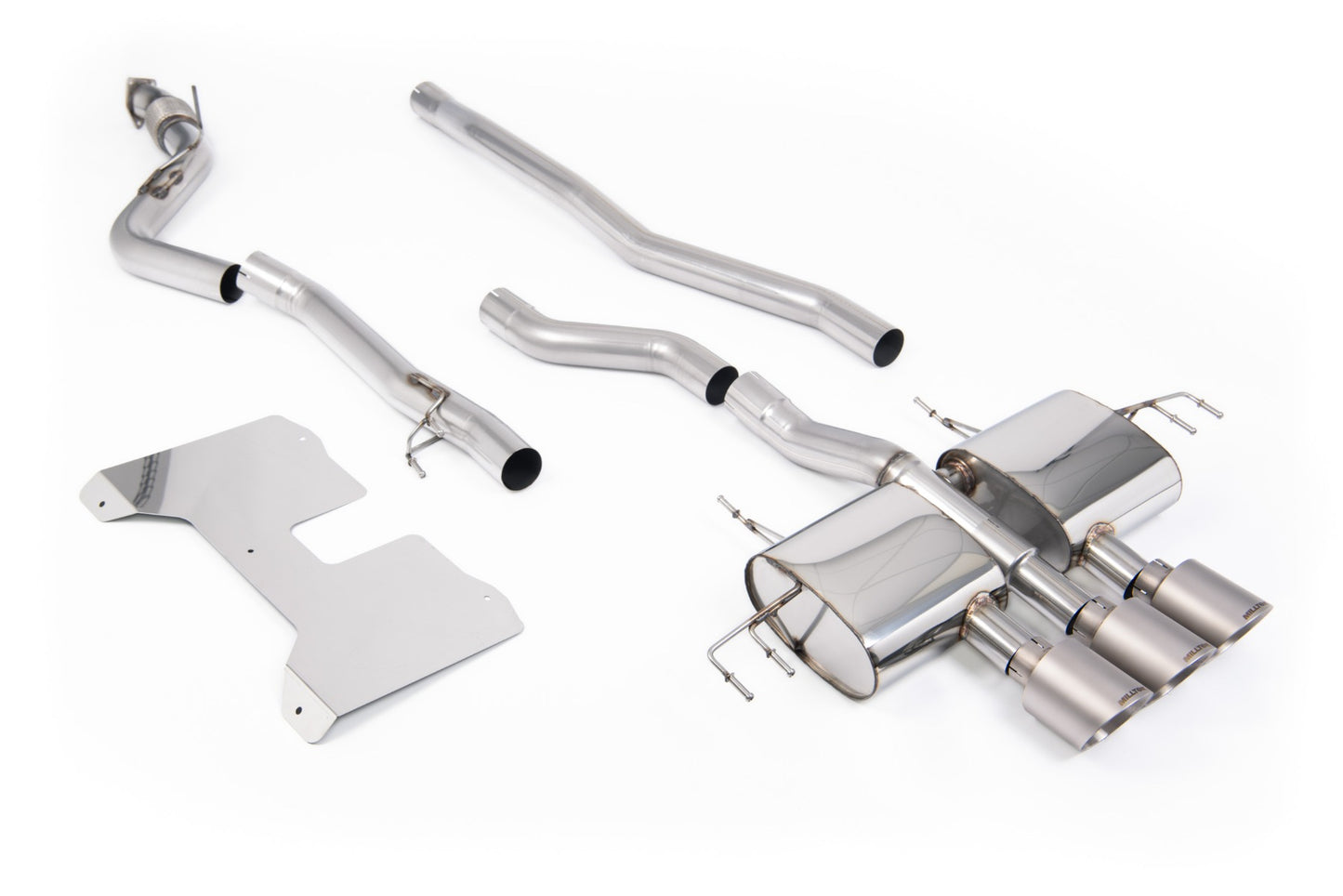 Honda Civic FL5 Type R - Non Resonated (Loudest) Non-Valved Catback Systems with Brushed Titanium Trims