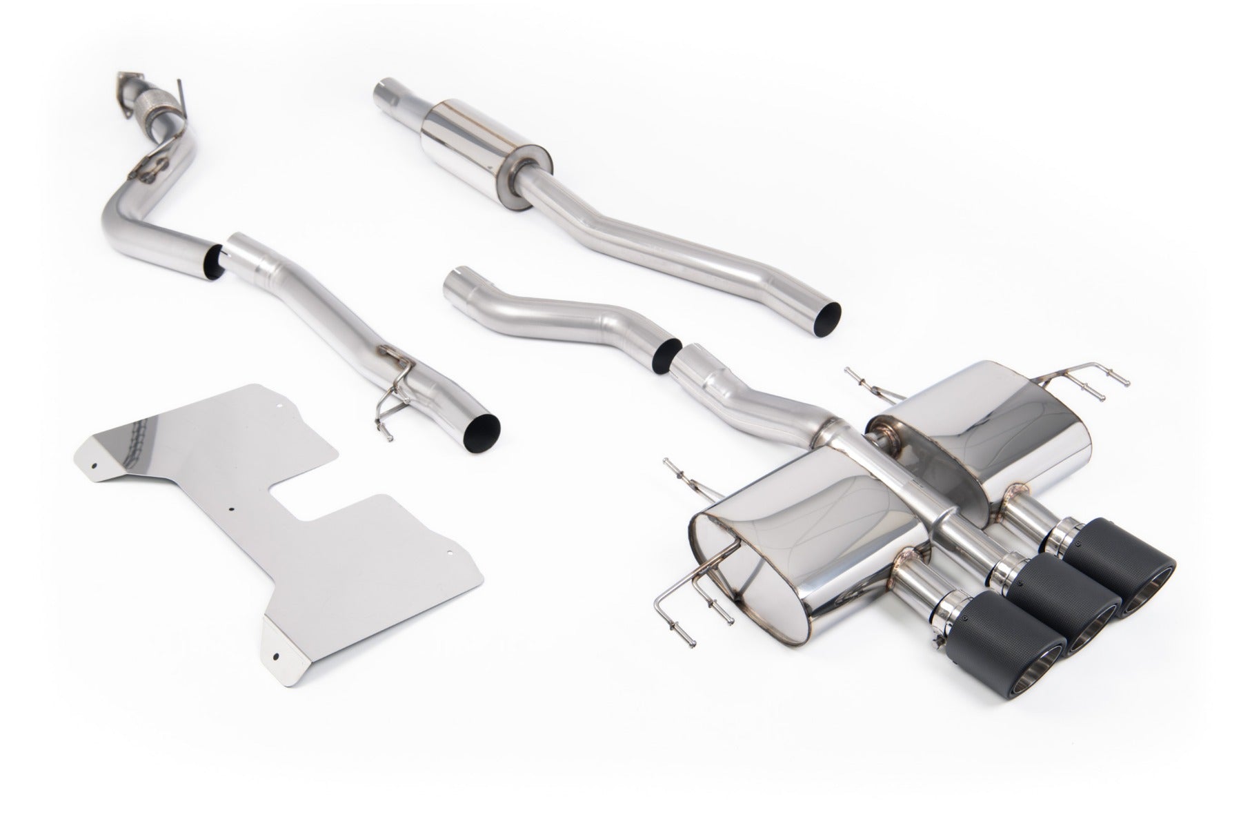 Honda Civic FL5 Type R - Part Resonated (Road+) Non-Valved Catback Systems with Carbon Fibre Trims