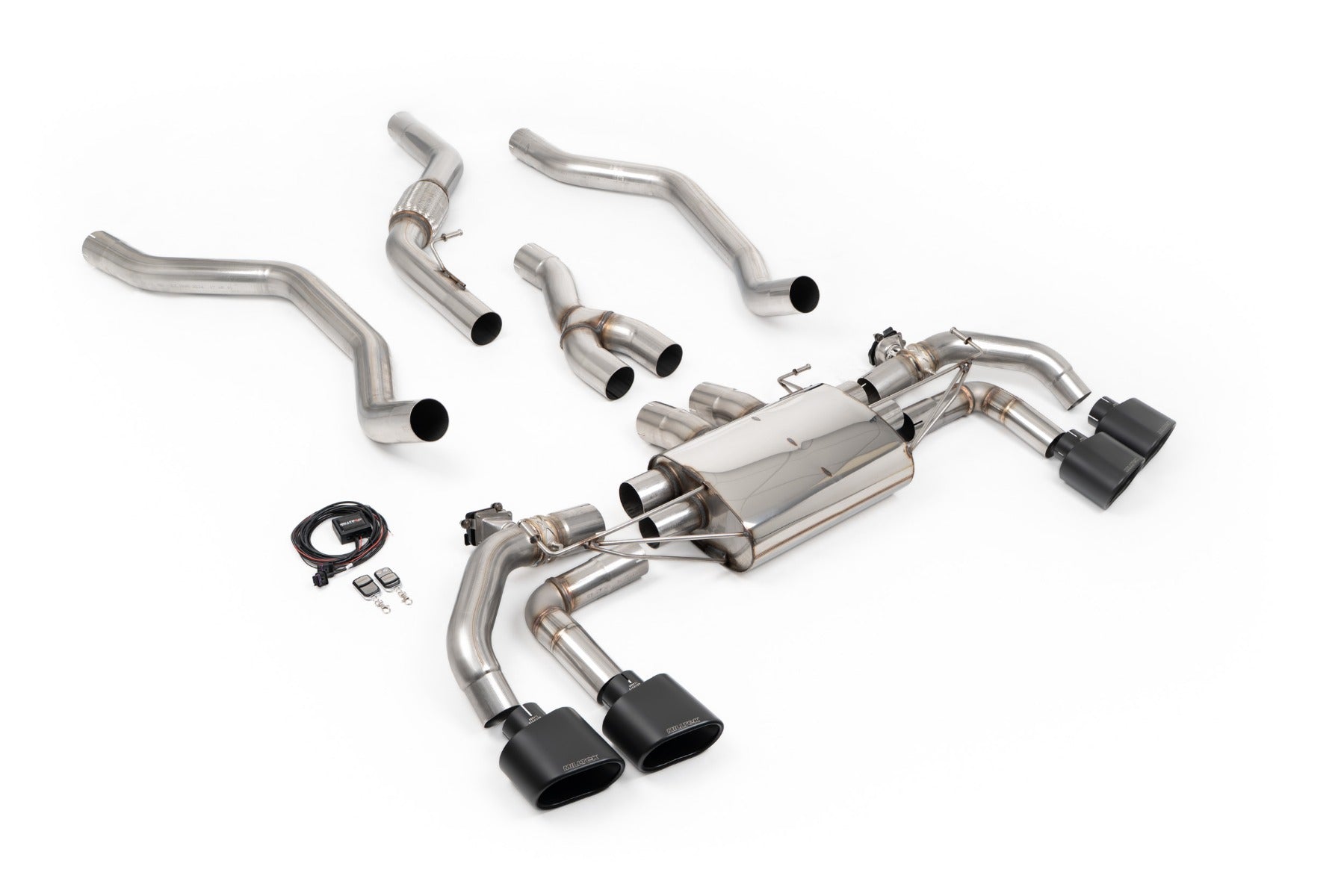 Range Rover Sport P400 L461 3.0 - Valved Cat Back with Cerakote Black Oval Tips