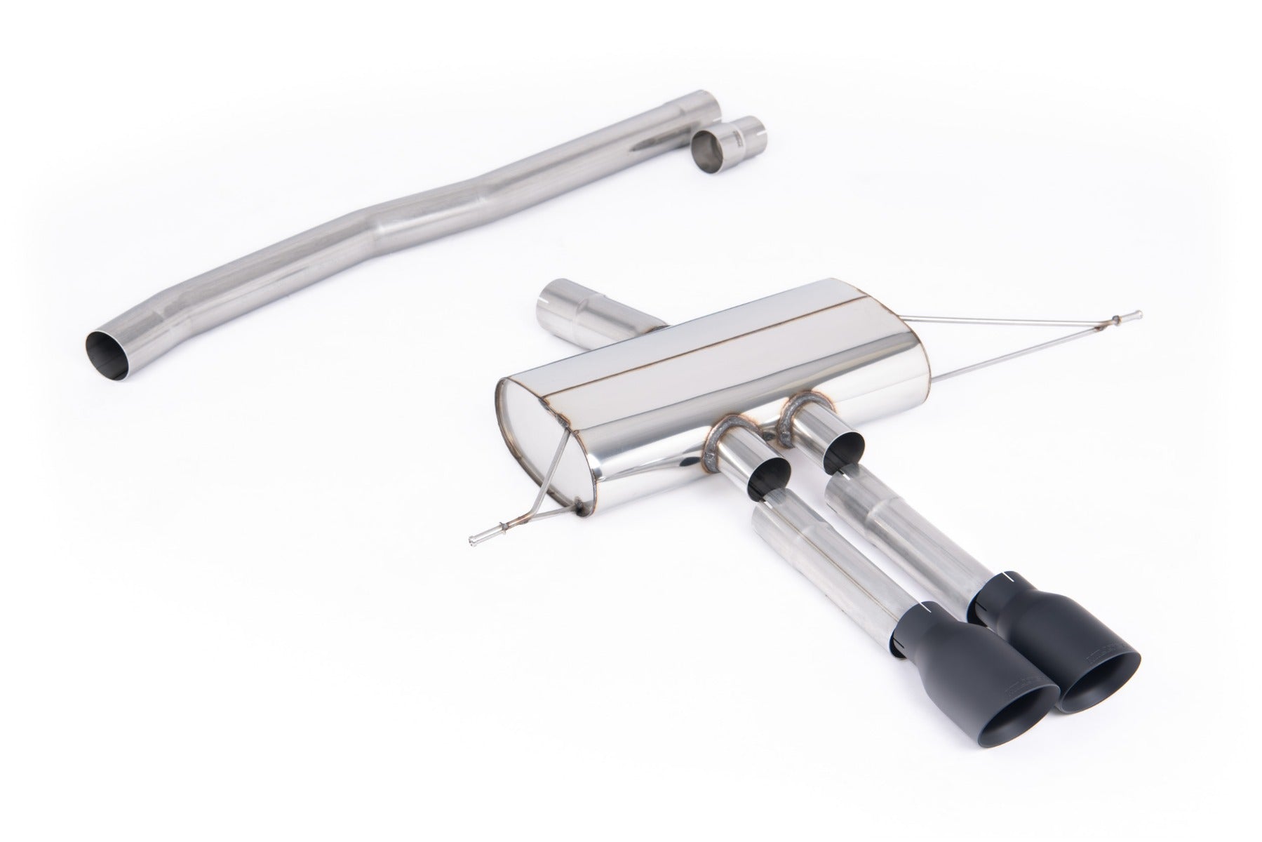 F66 Mini Cooper S Non-Resonated (louder) OPF/GPF Back System for Milltek Design Diffuser only with Cerakote Black Tips