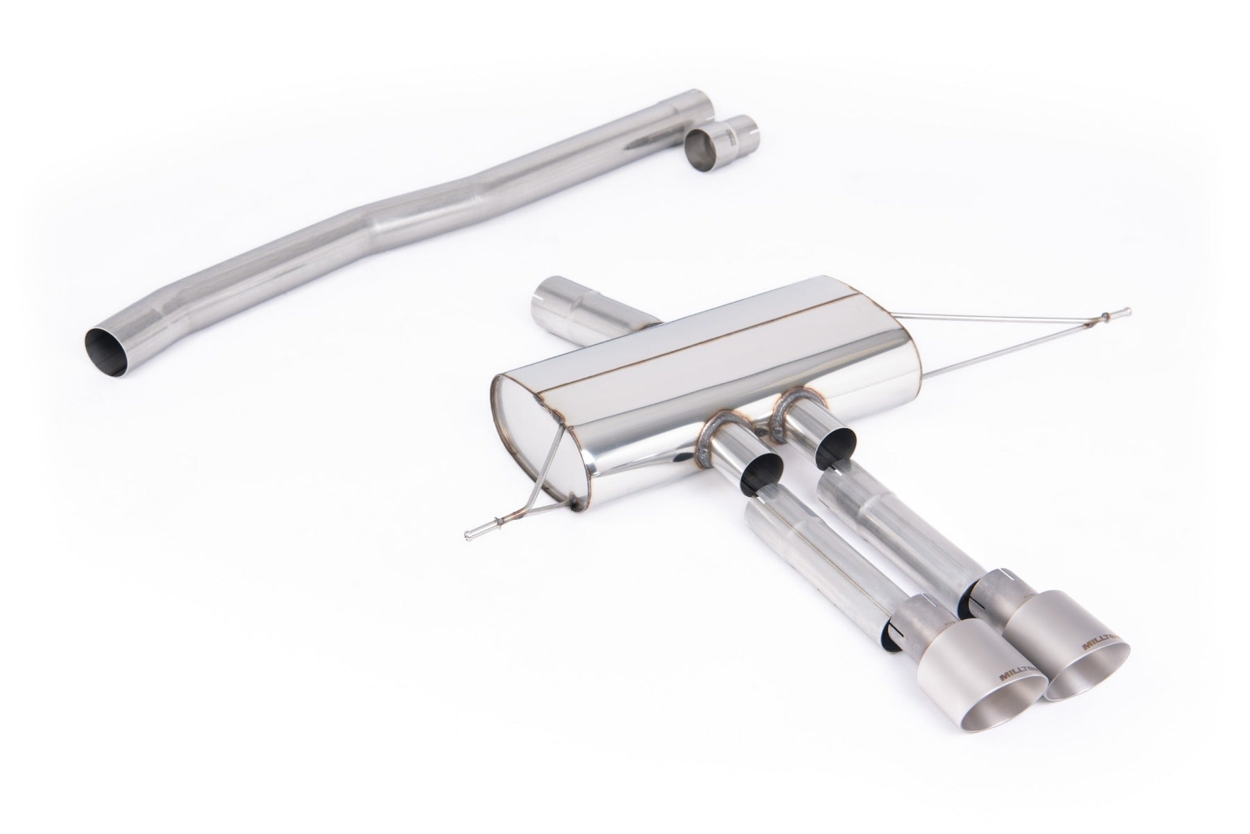 F66 Mini Cooper S Non-Resonated (louder) OPF/GPF Back System for Milltek Design Diffuser only with Brushed Titanium Tips