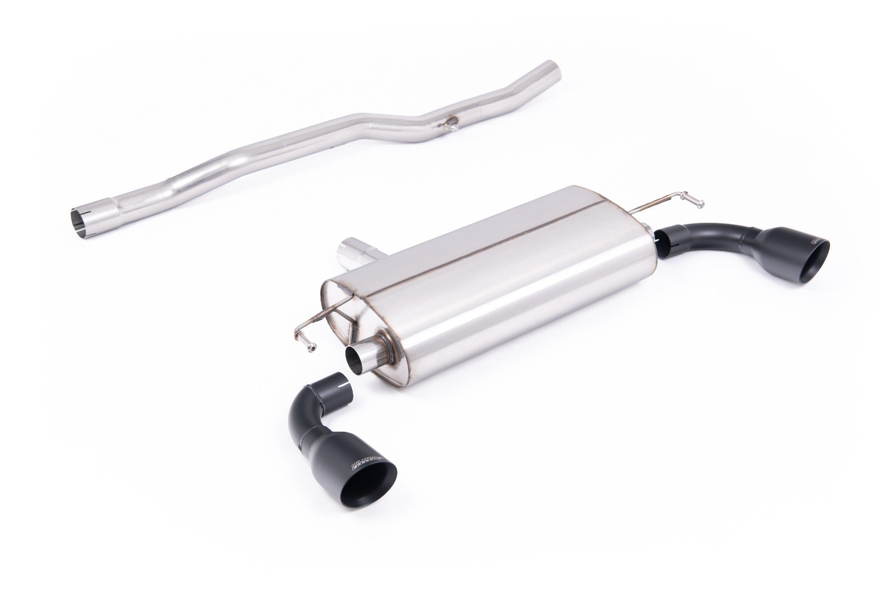 VW Golf MK4 R32 - V2 Non-Resonated (Loudest) Cat-Back Exhaust System with Slash Cut Cerakote Black Trims