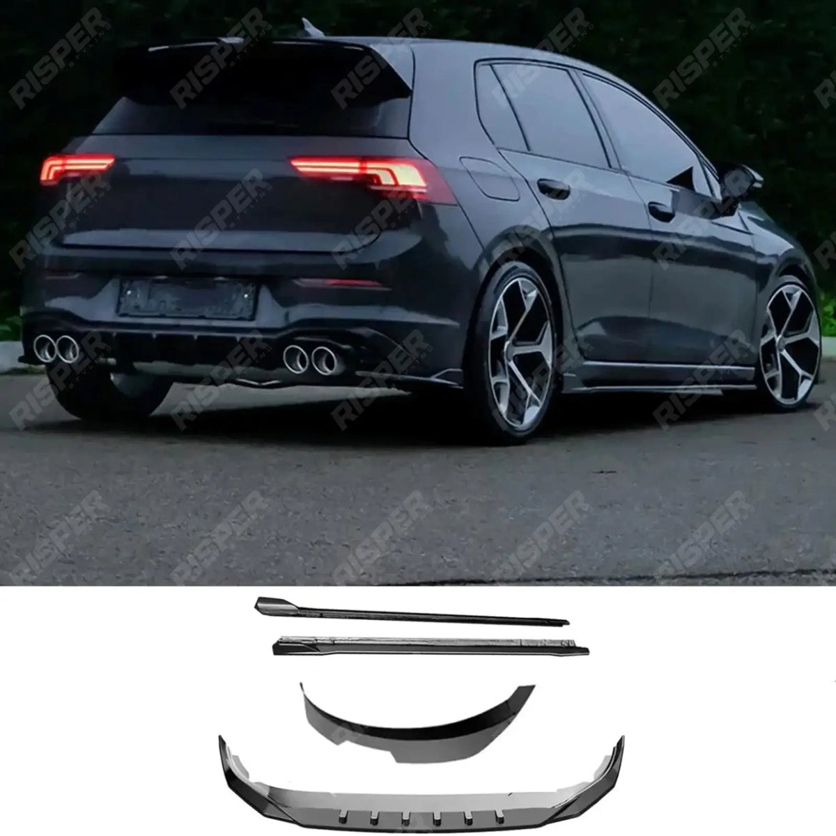 Standard Complete Body Kit in Gloss Black For Vw Golf Mk8 Life / Match / Style 2019-2024