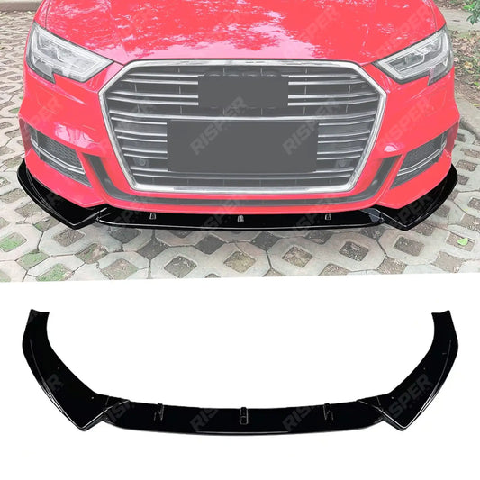 Standard Models Front Splitter In Gloss Black For Audi A3 8V Facelift 2017-2020
