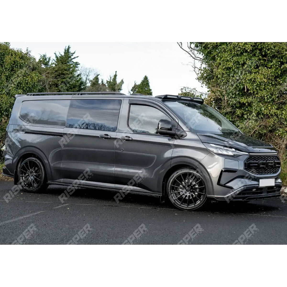 SWB Side Skirt Splitters V2 In Gloss Black For Ford Transit Custom MK2 2024 on