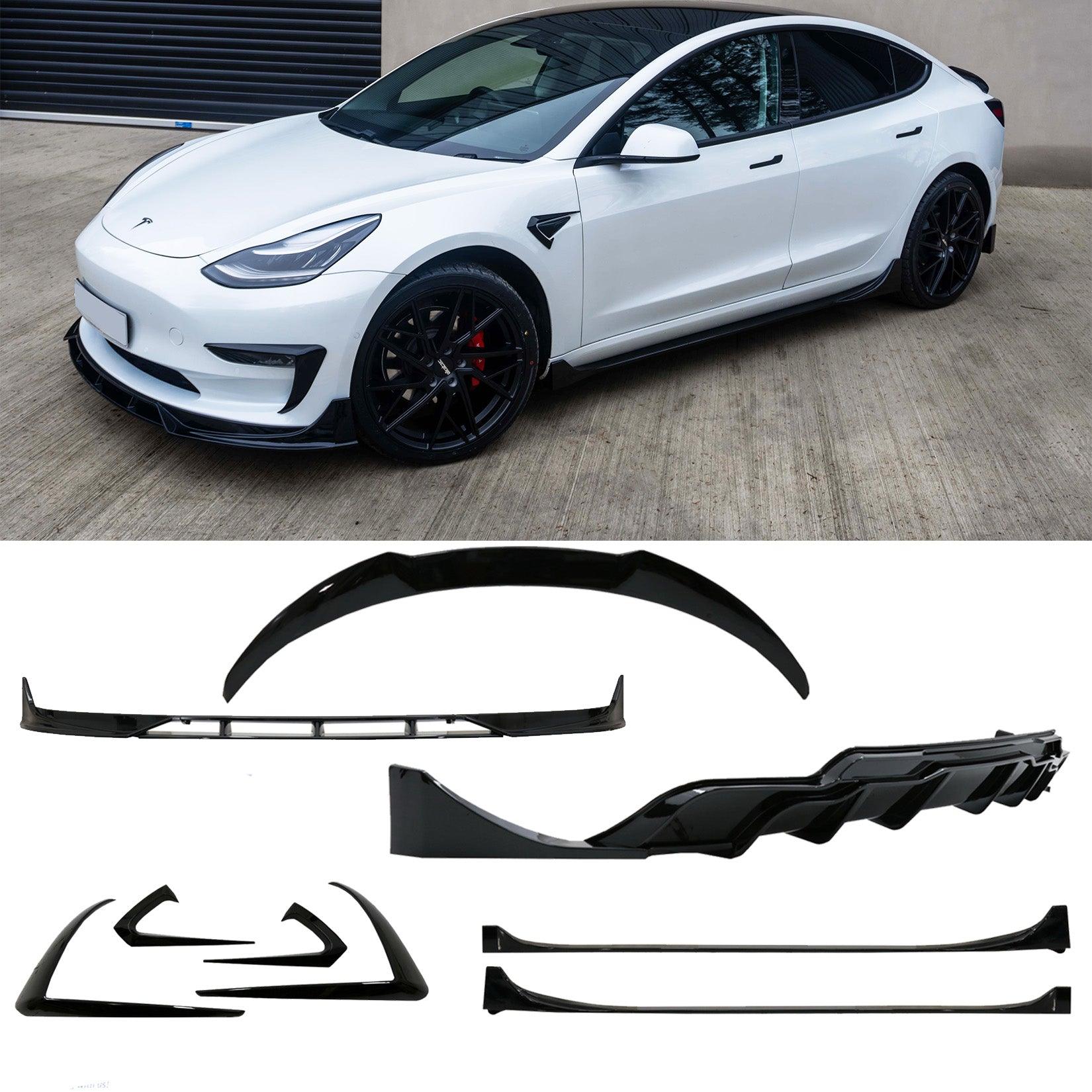 Tesla Model 3 2018 - 2023 Fast Aero Body Kit In Gloss Black - TMC Motorsport