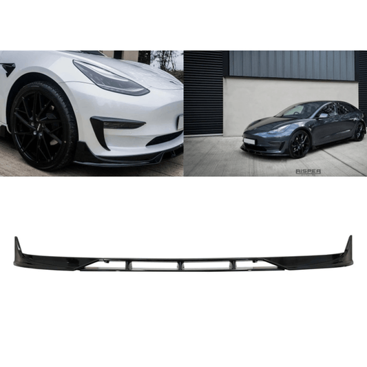 Tesla Model 3 2018 - 2023 Front Splitter In Gloss Black - TMC Motorsport