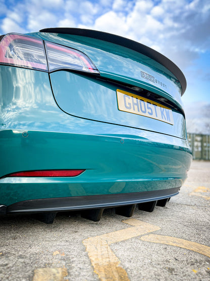 Tesla Model 3 - Rear Finned Diffuser Panel - TMC Motorsport