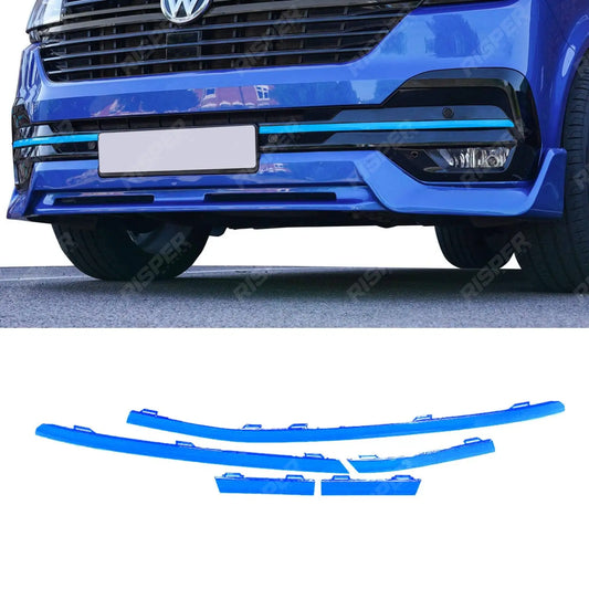 Transporter Front Bumper Lower 5PCS Grille Trim Inserts For VW T6.1 2019 - 2024