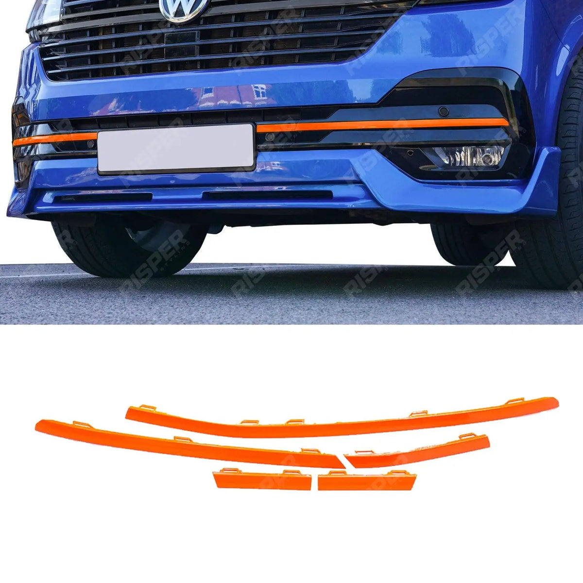 Transporter Front Bumper Lower 5PCS Grille Trim Inserts For VW T6.1 2019 - 2024