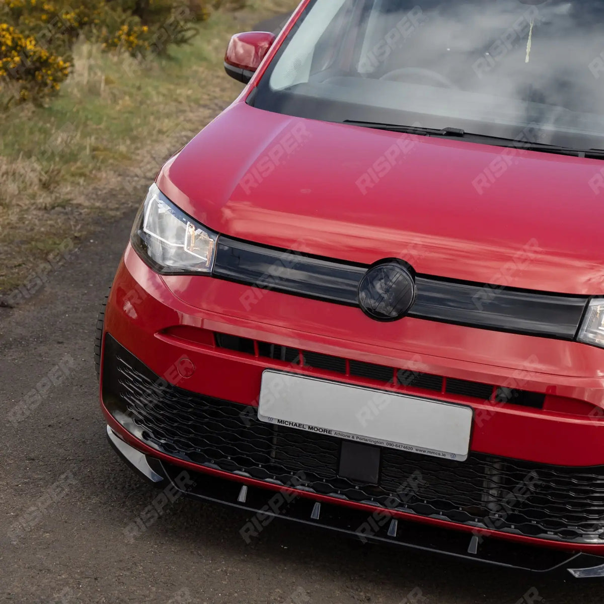 V2 Front Splitter Gloss Black For Vw Caddy 2021 On