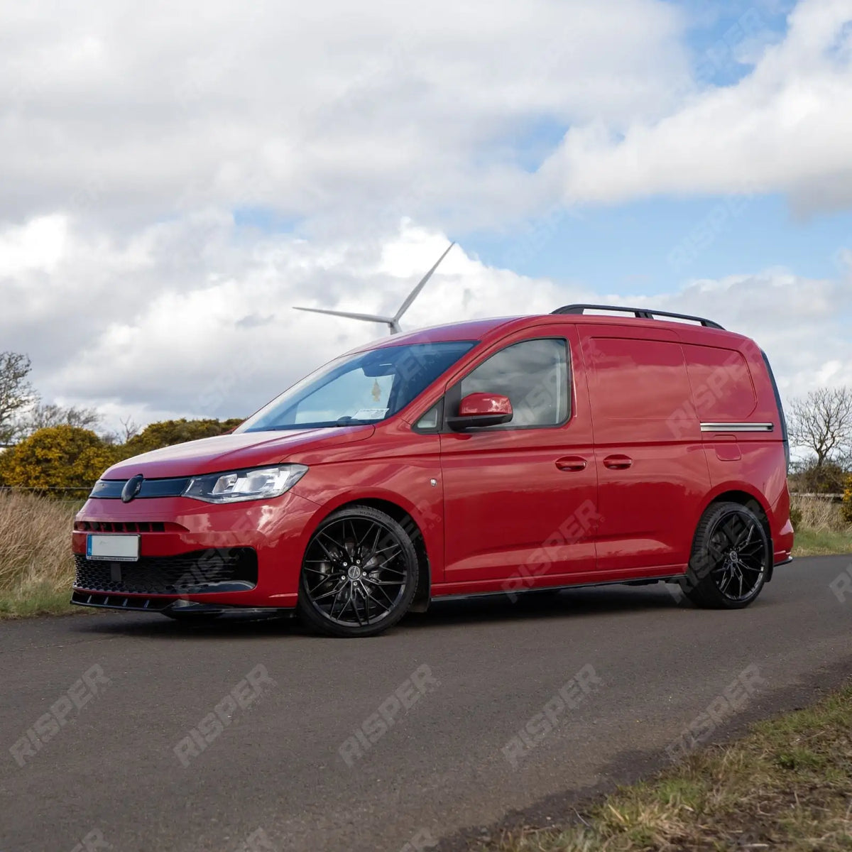 V2 Front Splitter Gloss Black For Vw Caddy 2021 On