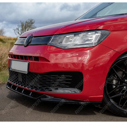 V2 Front Splitter Gloss Black For Vw Caddy 2021 On