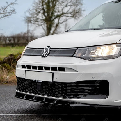V2 Front Splitter Gloss Black For Vw Caddy 2021 On