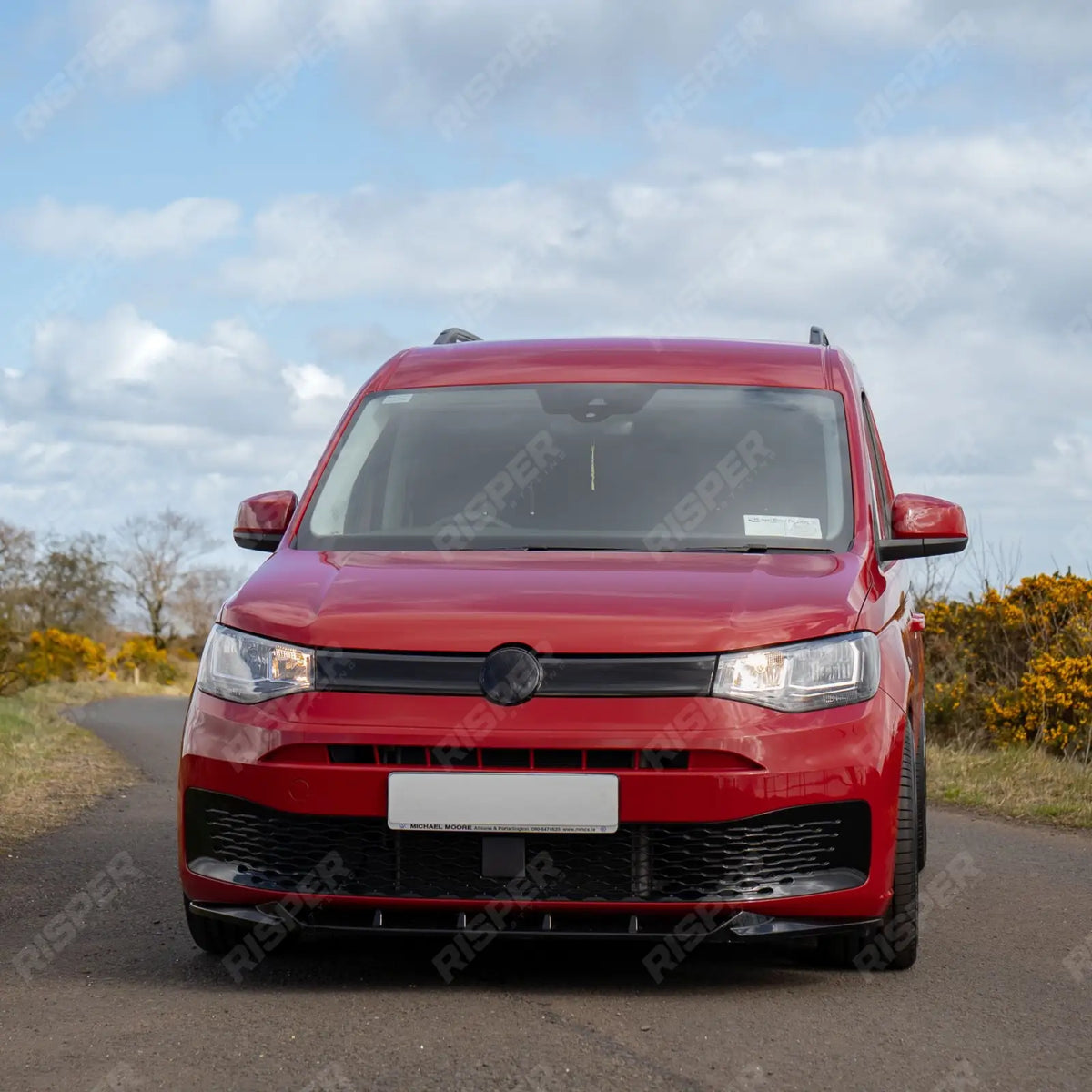 V2 Front Splitter Gloss Black For Vw Caddy 2021 On