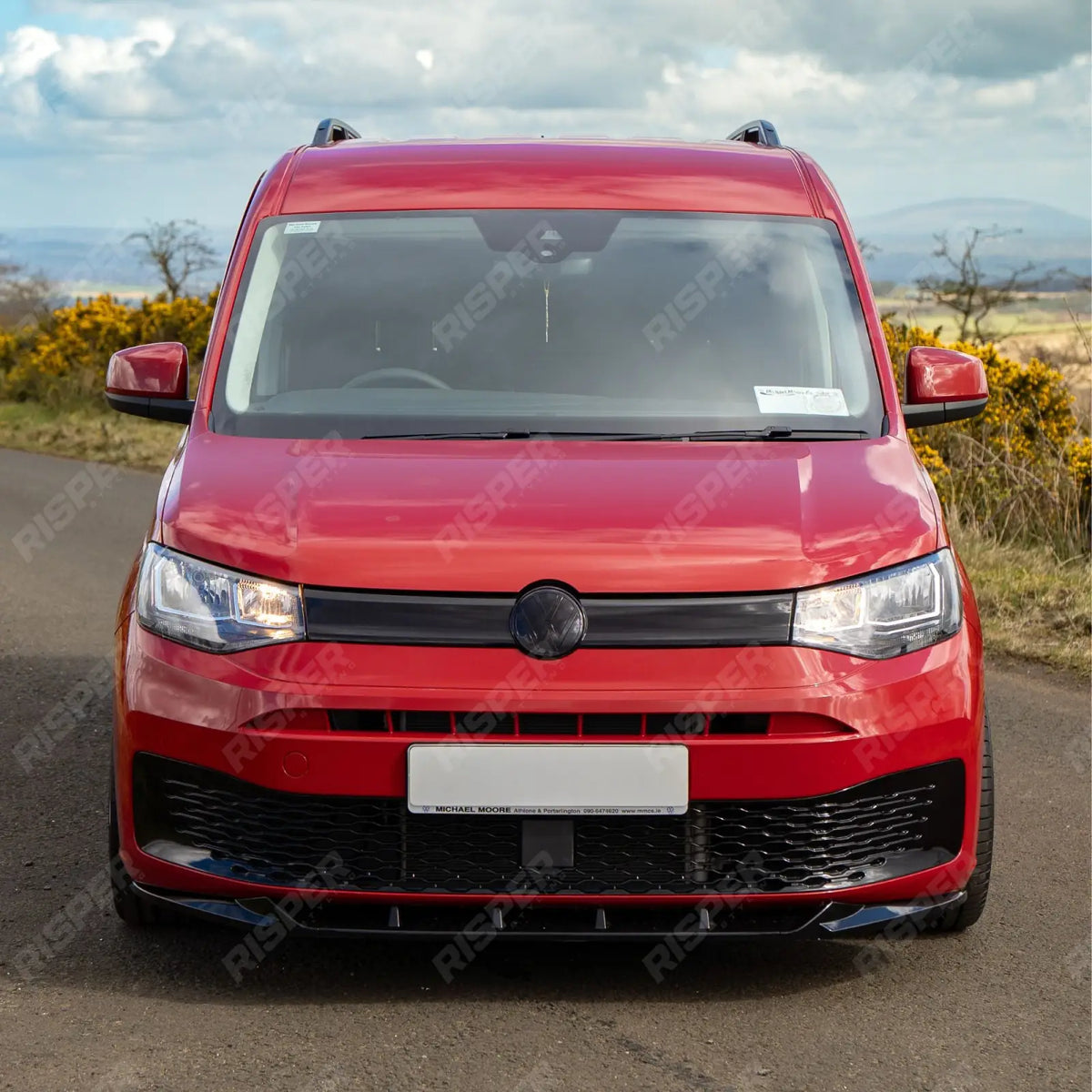 V2 Front Splitter Gloss Black For Vw Caddy 2021 On