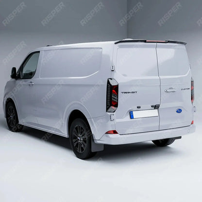 V2 Rear Spoiler In Gloss Black Barn Door For Ford Transit Custom MK2 2024 On