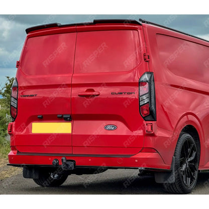 V2 Rear Spoiler In Gloss Black For Ford Transit Custom MK2 2024 On Barn Door