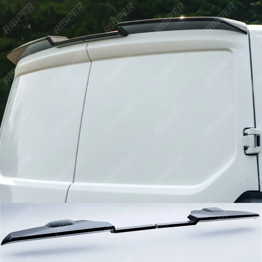 V2 Rear Spoiler In Gloss Black For Ford Transit Custom MK2 2024 On Barn Door