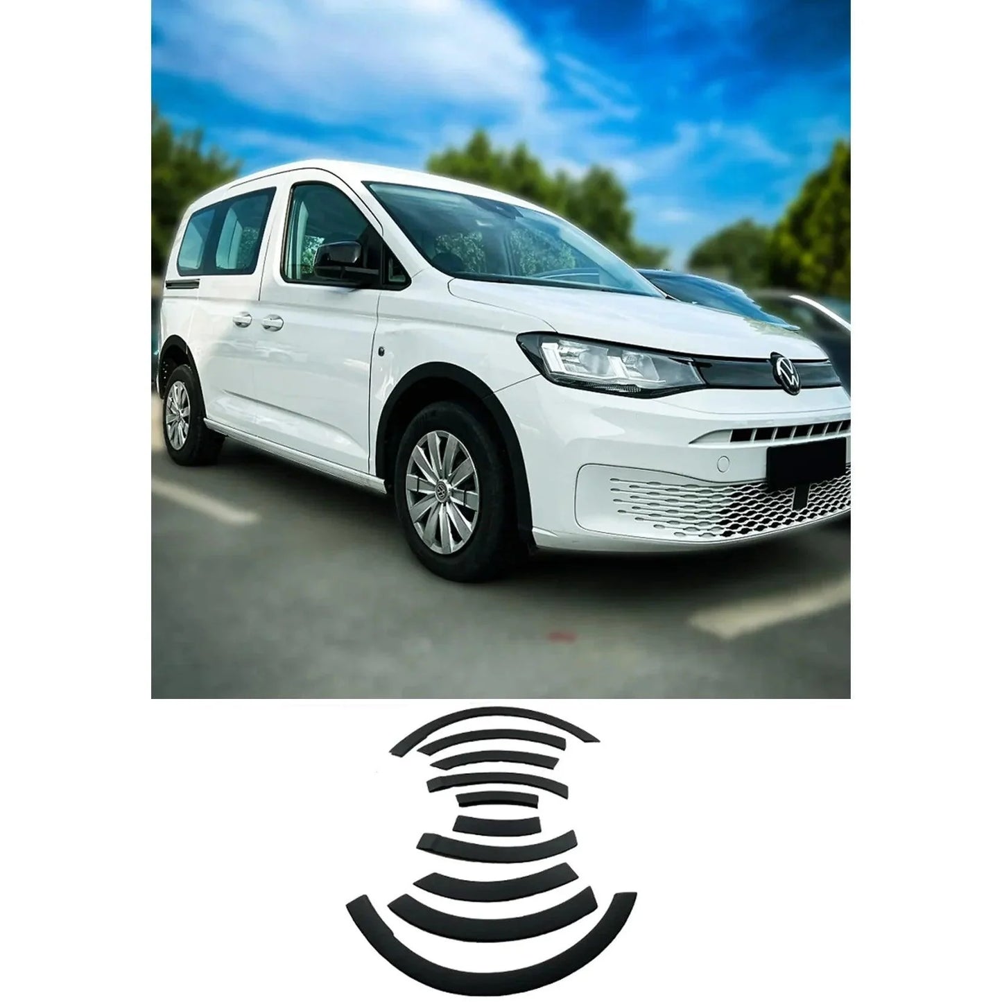 Volkswagen Caddy Mk5 2021+ Wheel Arch Trims Matte Black (10 Pcs) - TMC Motorsport