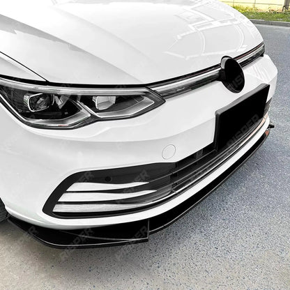 VOLKSWAGEN GOLF MK8 2020-2023 STANDARD (STYLE/LIFE) FRONT SPLITTER IN GLOSS BLACK