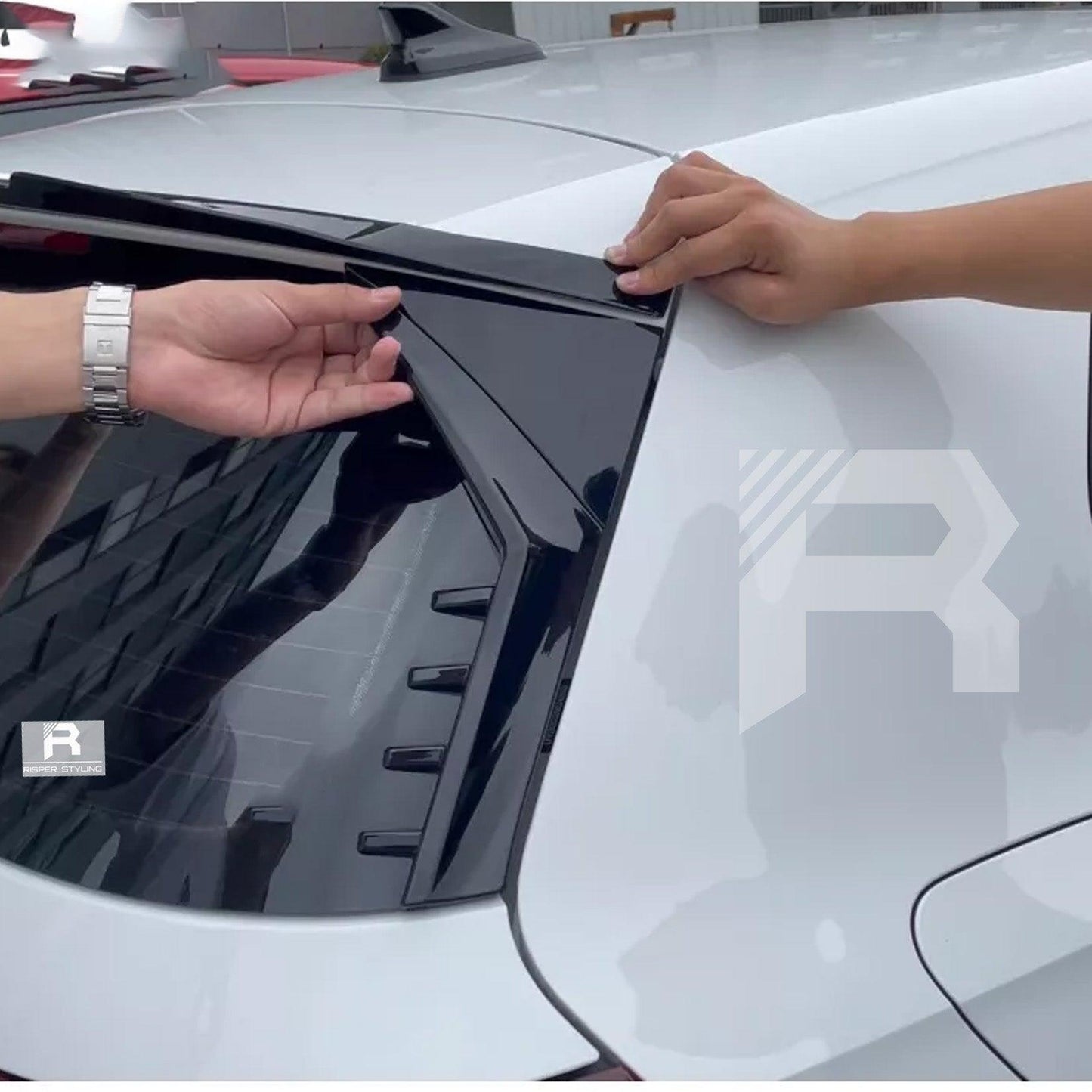 Volkswagen Golf MK8 2020+ - Gloss Black Rear Window Blade Wings - TMC Motorsport