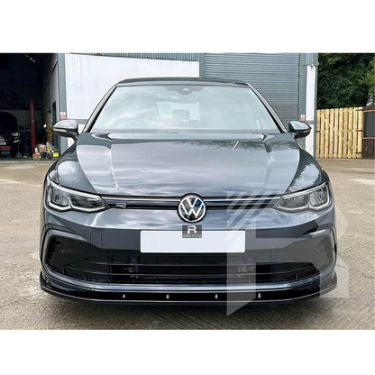 Volkswagen Golf MK8 GTI/GTD/R/R Line 2020+ - Gloss Black 3-Piece Front Splitter V1 - TMC Motorsport