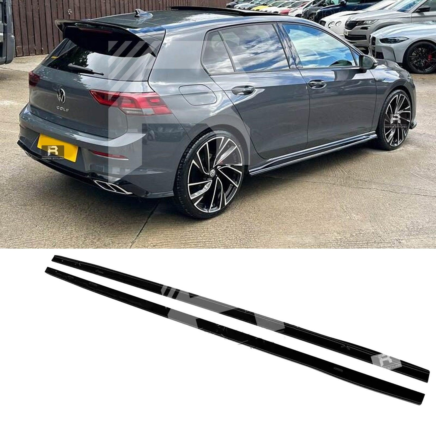 Volkswagen Golf MK8 GTI/R 2020+ Gloss Black Side Skirt Splitters - TMC Motorsport