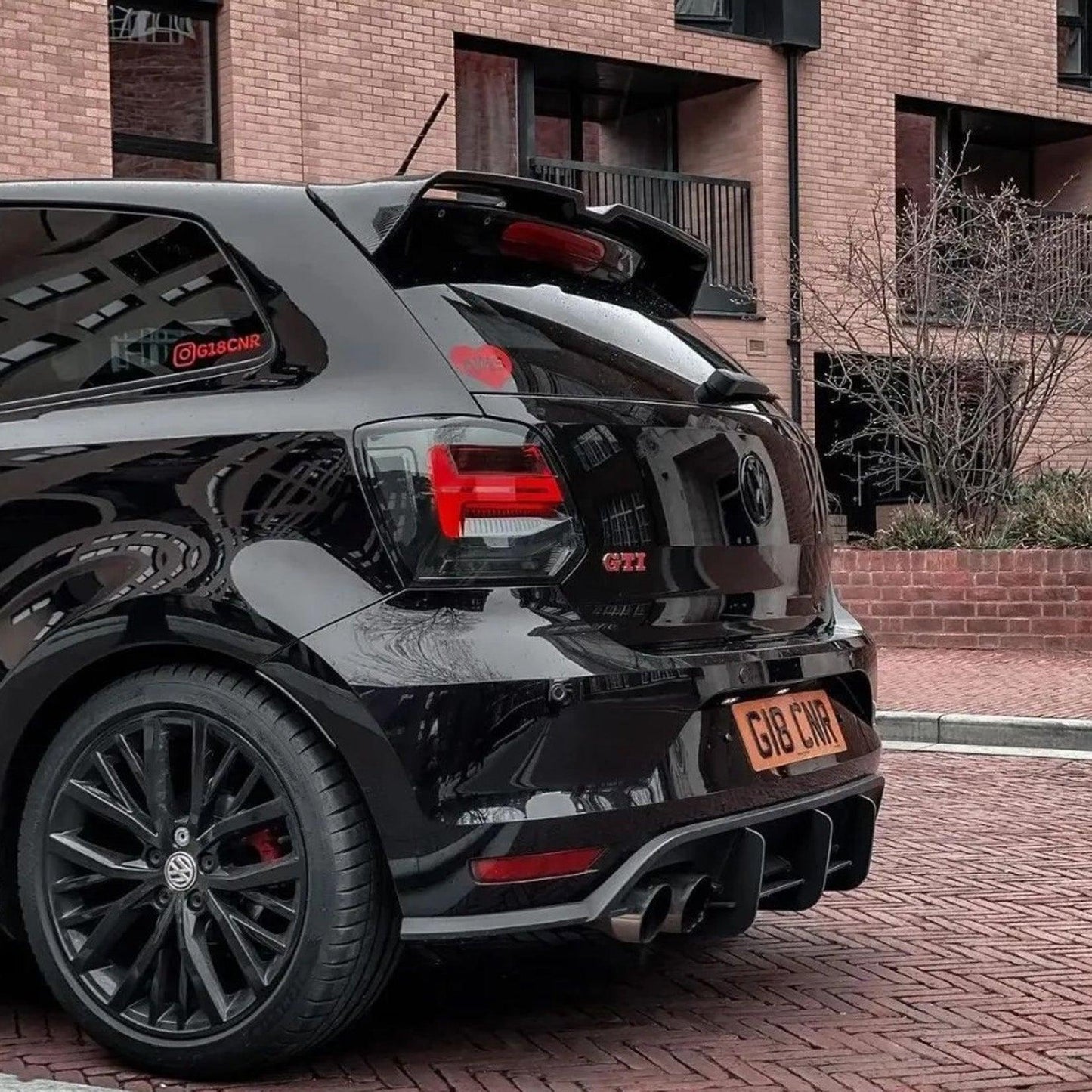 Volkswagen Polo MK5 6C GTI 2014-2018 - Rear Blade Style Diffuser in Gloss Black - TMC Motorsport