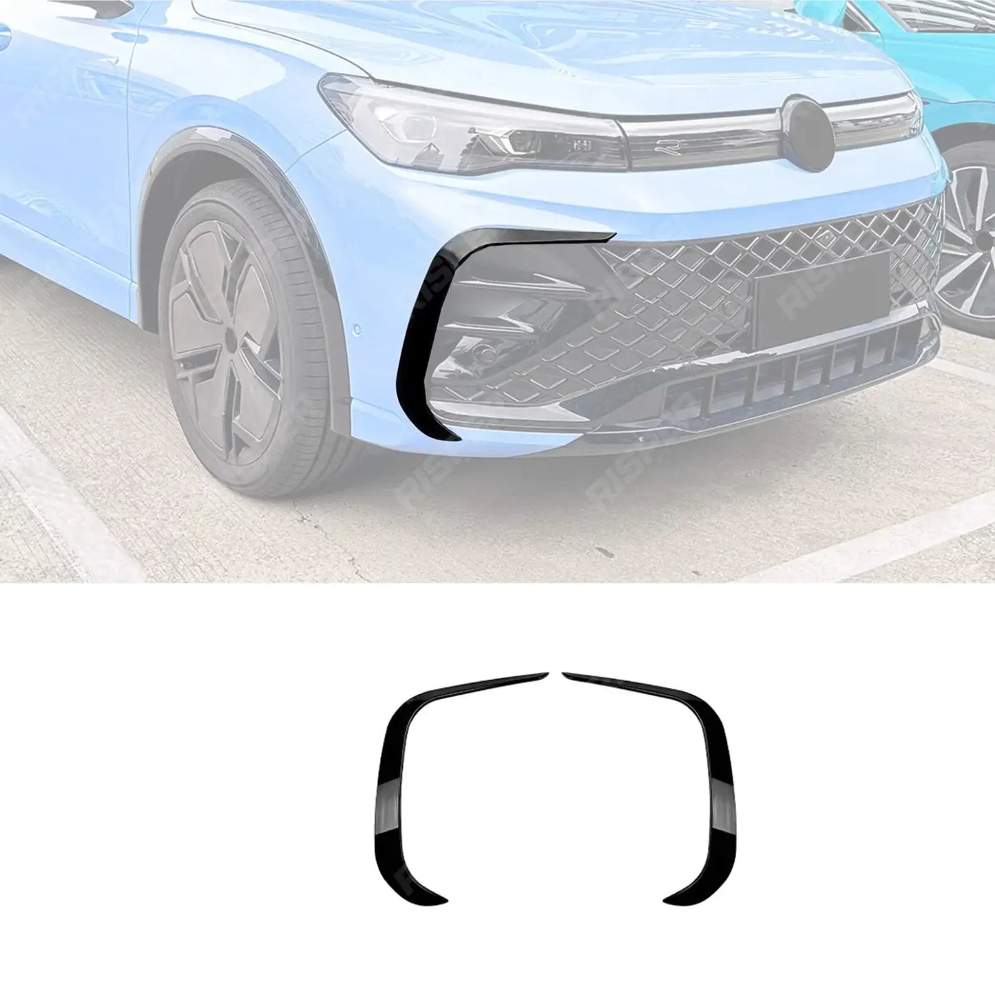 Volkswagen Tiguan MK3 2024+ R Line Front Canards In Gloss Black
