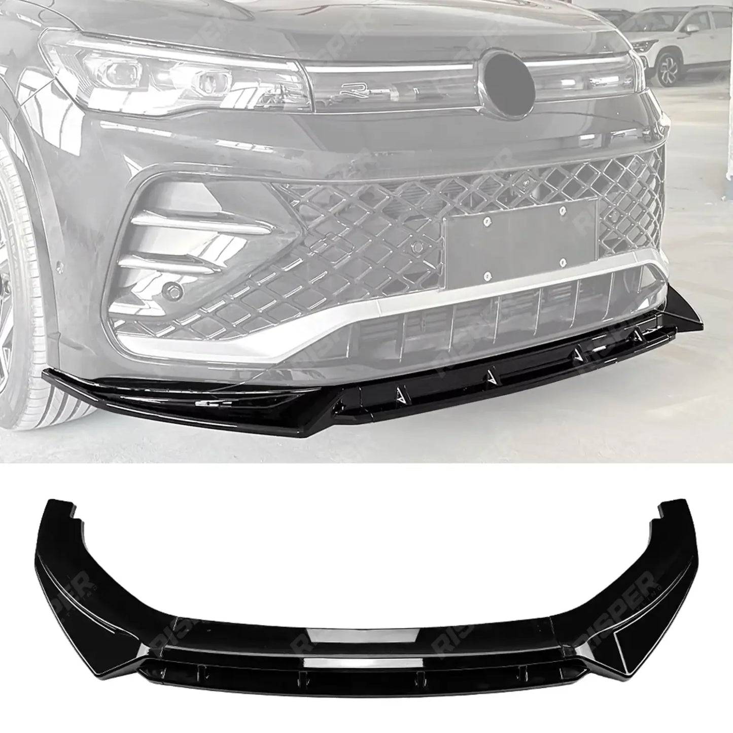 Volkswagen Tiguan MK3 2024+ R Line Front Splitter In Gloss Black