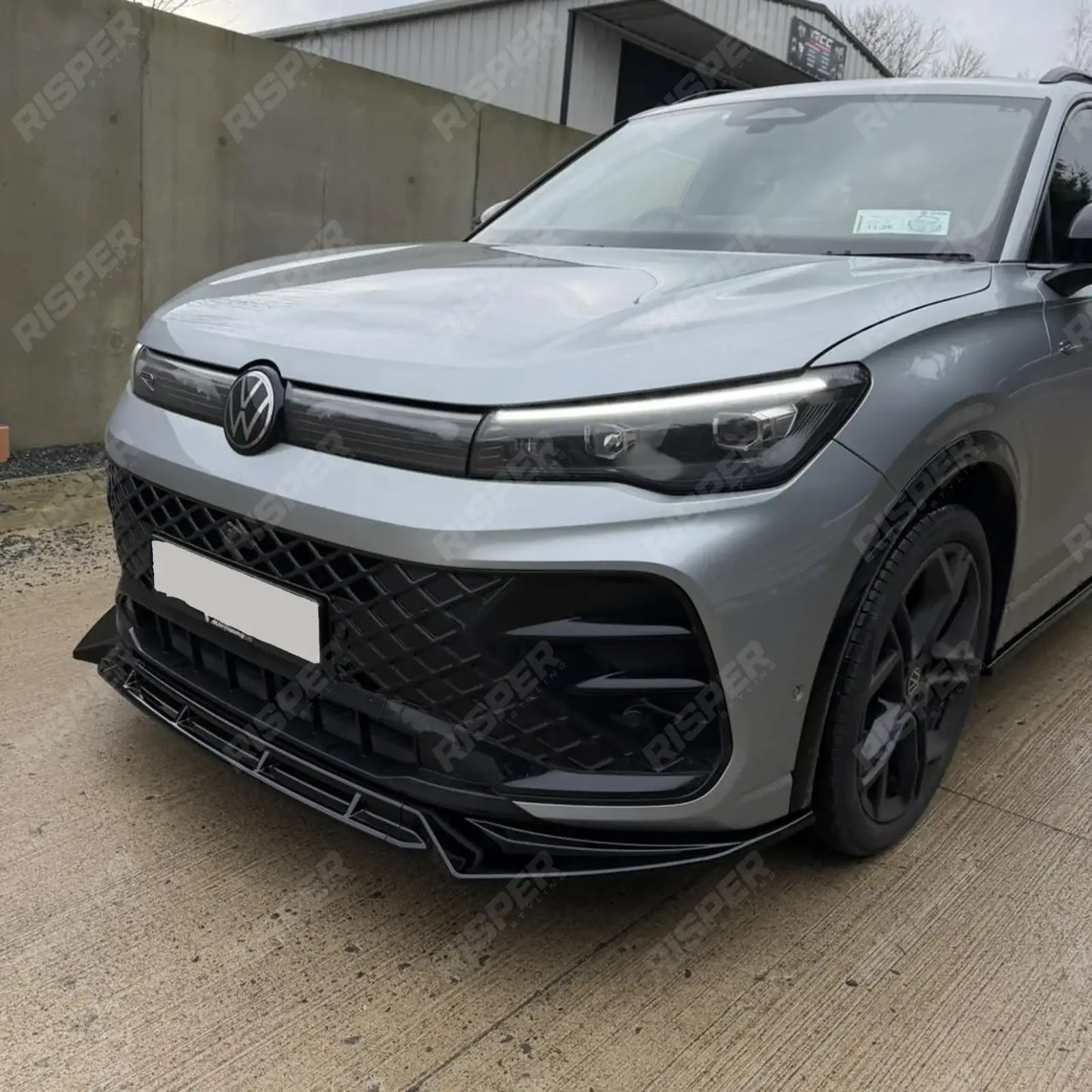 Volkswagen Tiguan MK3 2024+ R Line Front Splitter In Gloss Black