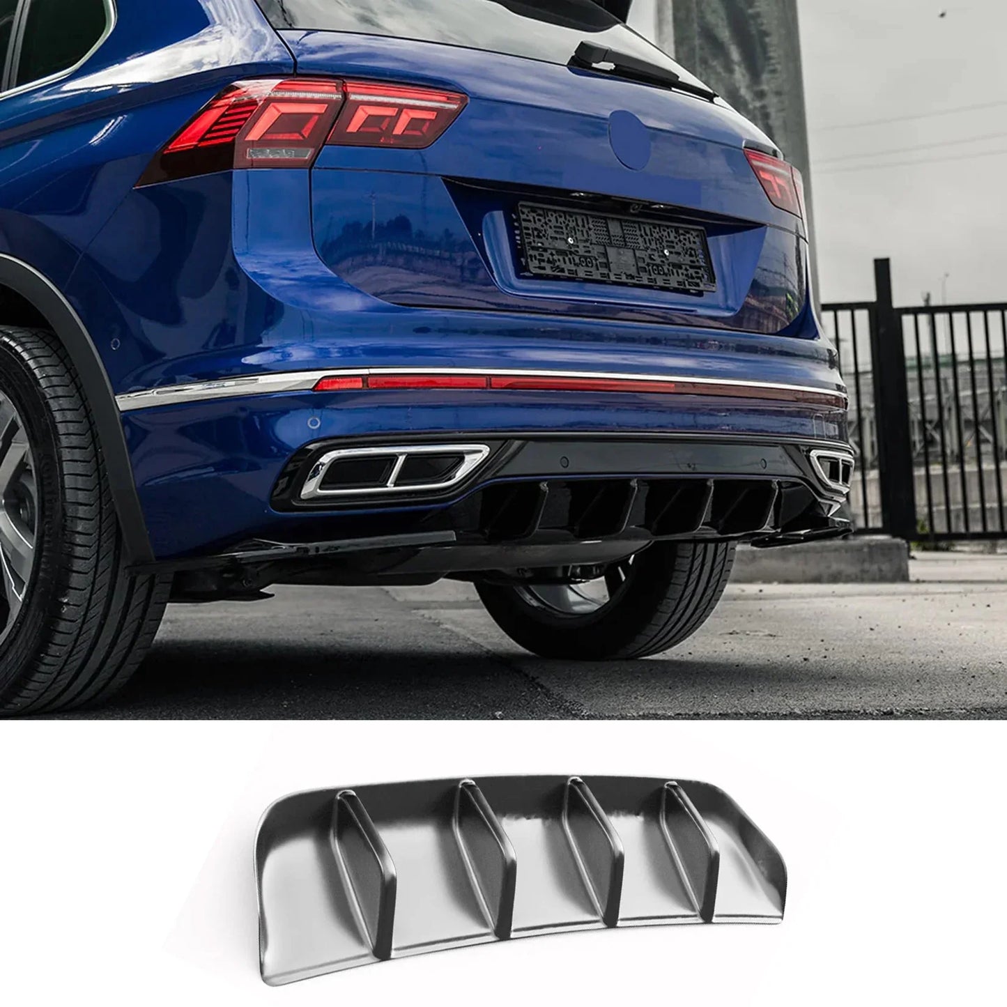 Volkswagen Tiguan R 2020+ MK2 Rear Diffuser Valance Gloss Black - TMC Motorsport