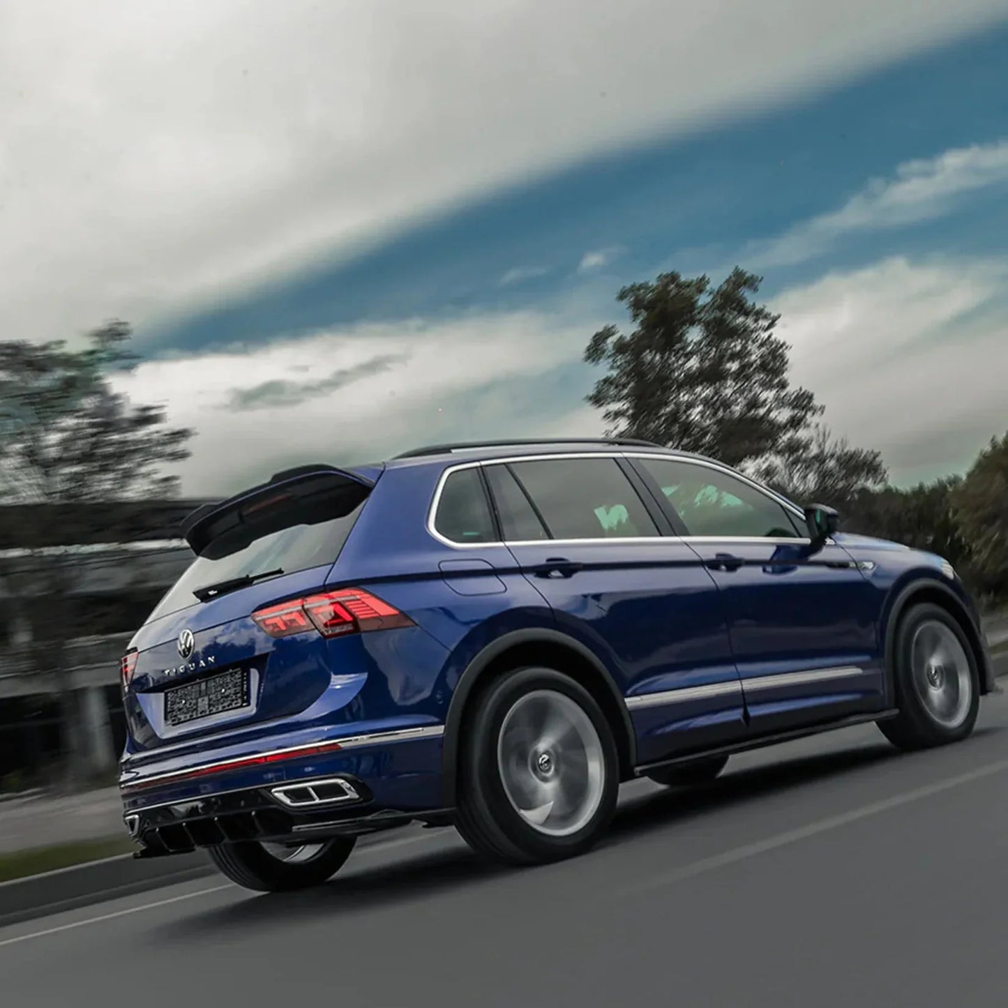 Volkswagen Tiguan R 2020+ MK2 Rear Diffuser Valance Gloss Black - TMC Motorsport