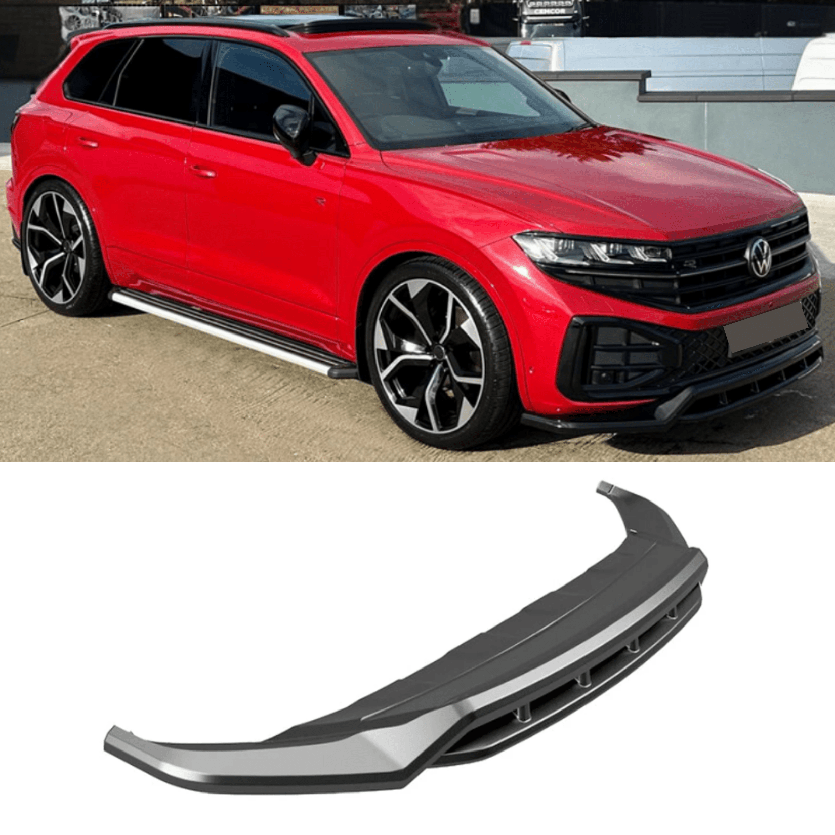 Volkswagen Touareg MK3 Facelift R Line 2023+ Front Splitter In Gloss Black - TMC Motorsport