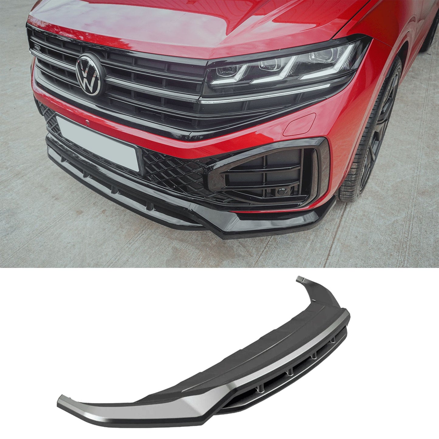 Volkswagen Touareg MK3 Facelift R Line 2023+ Front Splitter In Gloss Black - TMC Motorsport