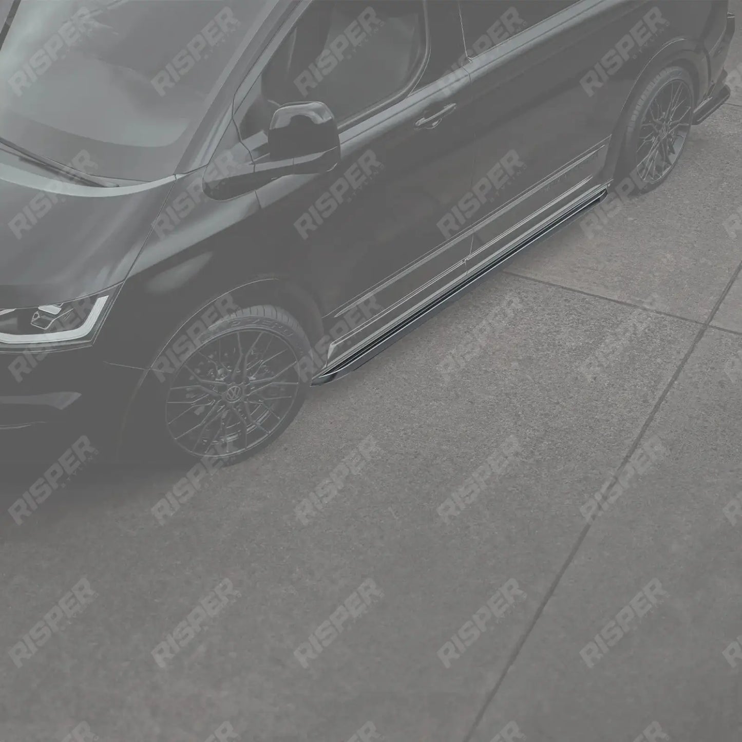 Volkswagen Transporter LWB T7 2025 On Trapezoid Side Bars In Stainless Steel