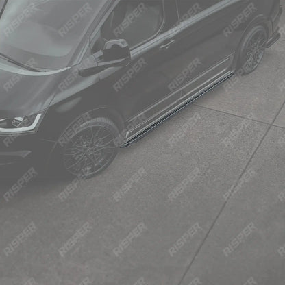 Volkswagen Transporter LWB T7 2025 On Trapezoid Side Bars In Stainless Steel