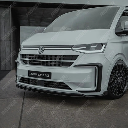 Volkswagen Transporter T7 2025 on Front Splitter Lip In Gloss Black