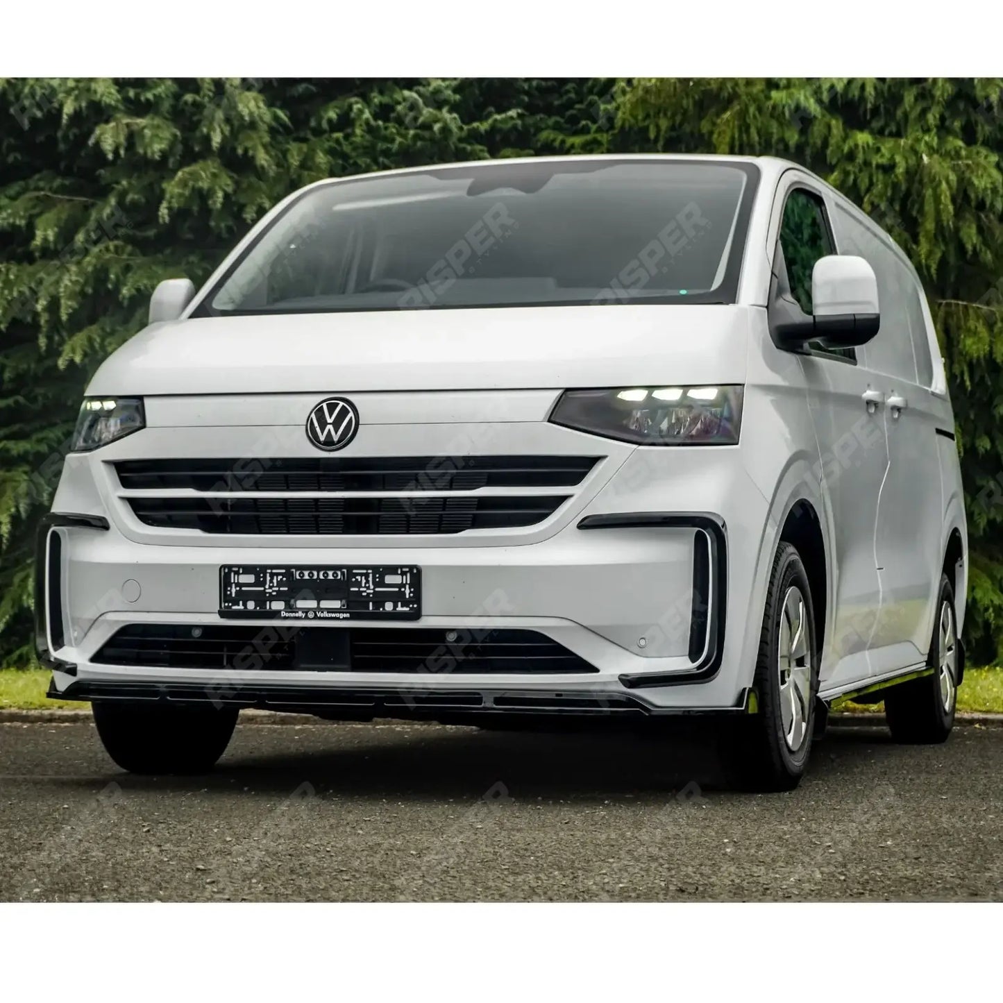Volkswagen Transporter T7 2025 on Front Splitter Lip In Gloss Black
