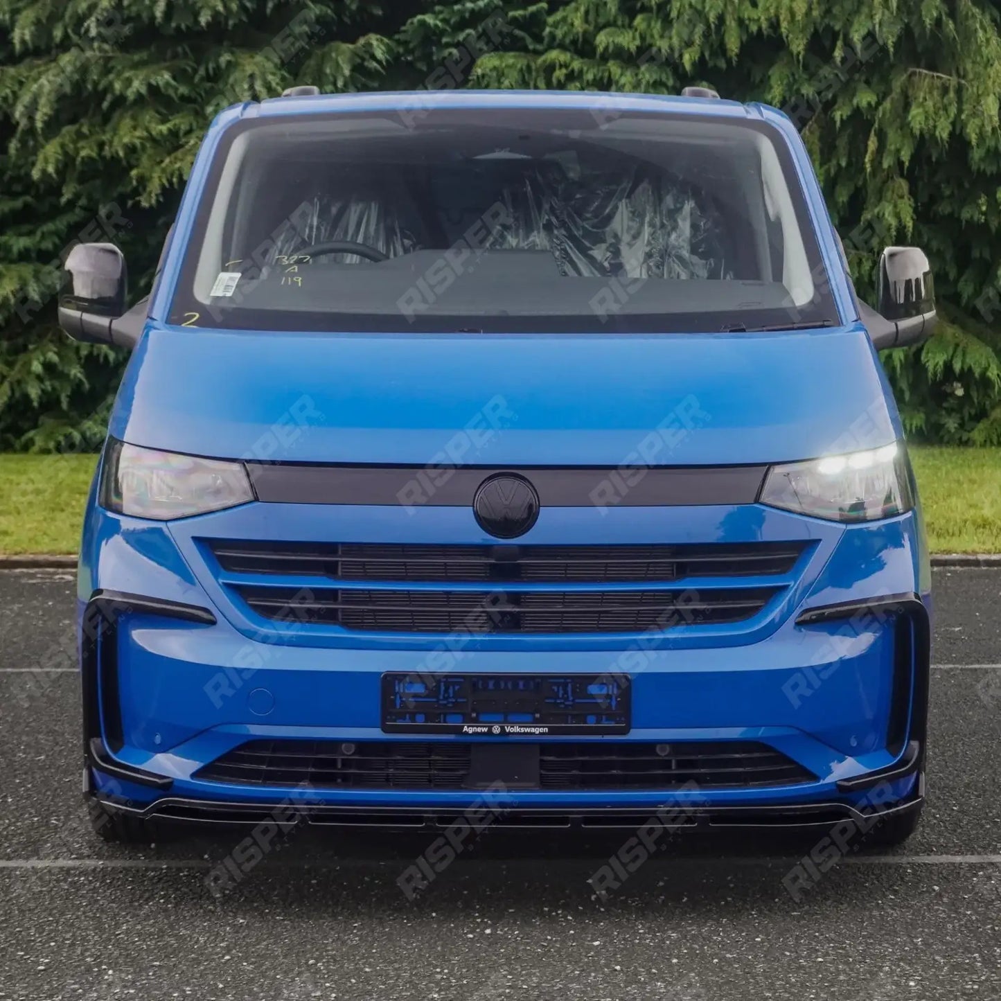 Volkswagen Transporter T7 2025 on Front Splitter Lip In Gloss Black