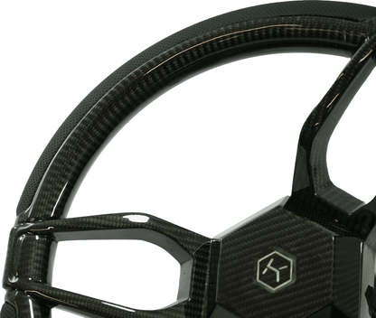 Carbon Fiber 3-Spoke Steering Wheel ROUND – KOSHI Design - Carbon Fibre