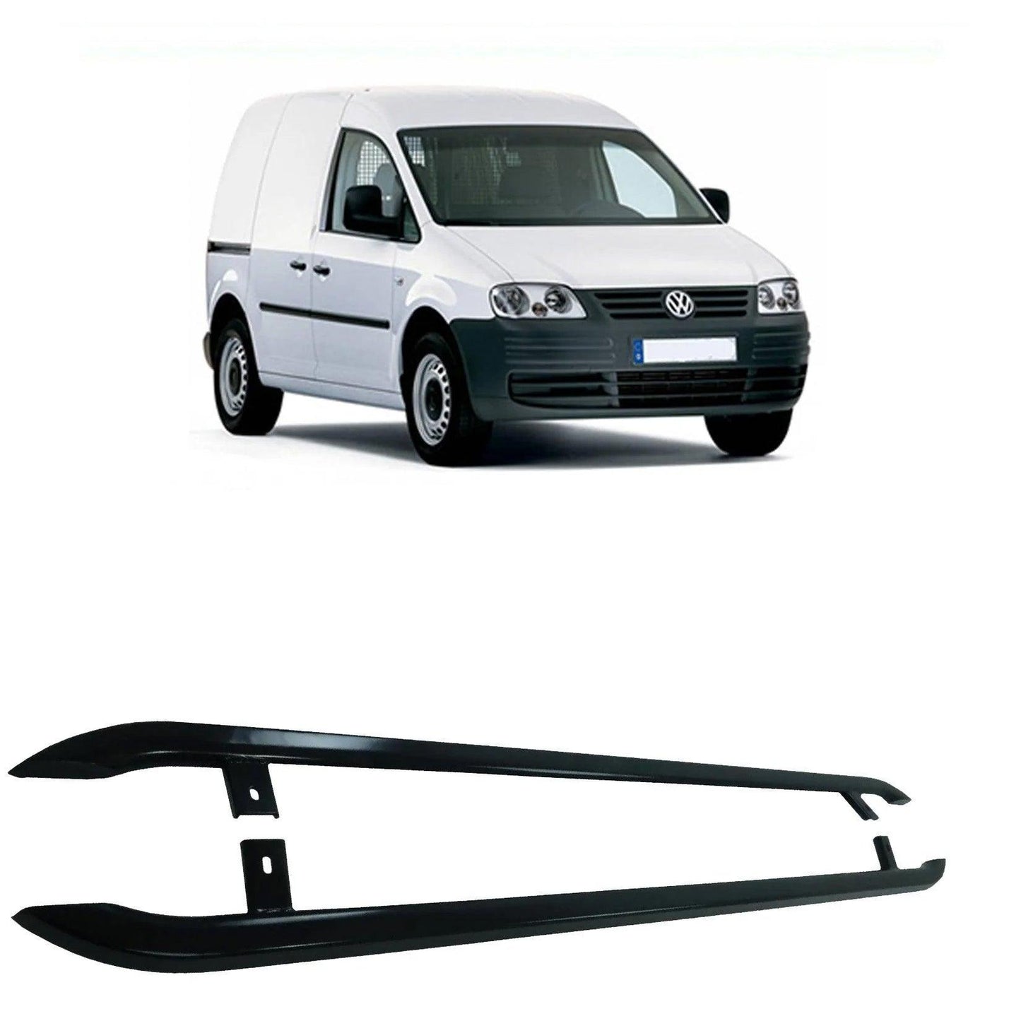 VW Caddy 2004-2020 SWB Trapezoid Side Bars in Gloss Black - TMC Motorsport