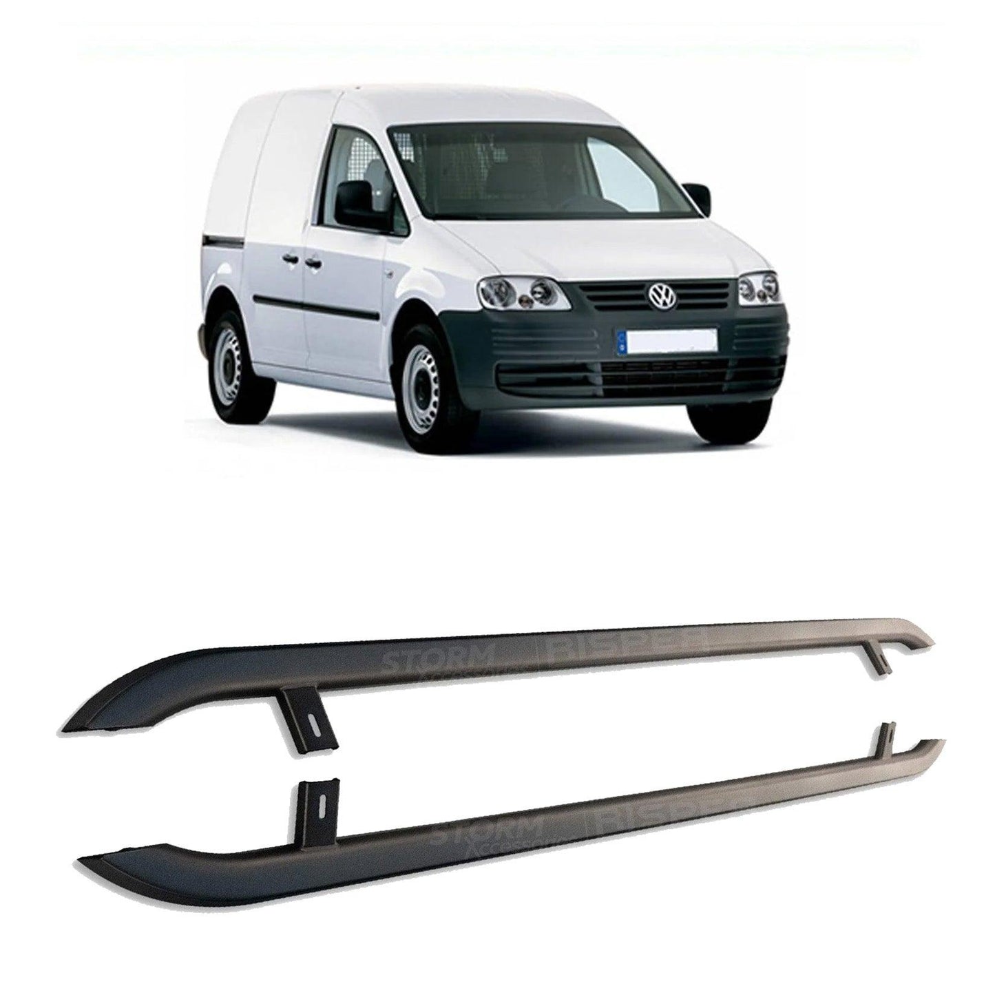 VW Caddy 2004-2020 SWB Trapezoid Side Bars in Matt Black - TMC Motorsport