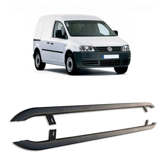 VW Caddy 2004-2020 SWB Trapezoid Side Bars in Matt Black - TMC Motorsport