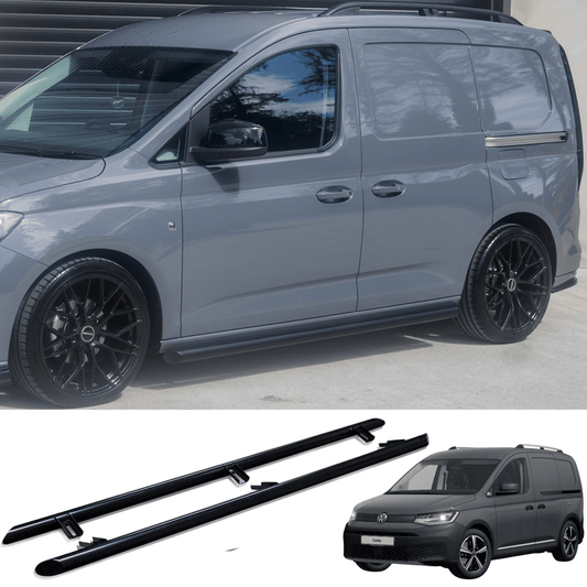 Vw Caddy 2021 On “ Side Bars Steps “ Angular Type “ Short Wheel Base “ Black “ 60mm - TMC Motorsport